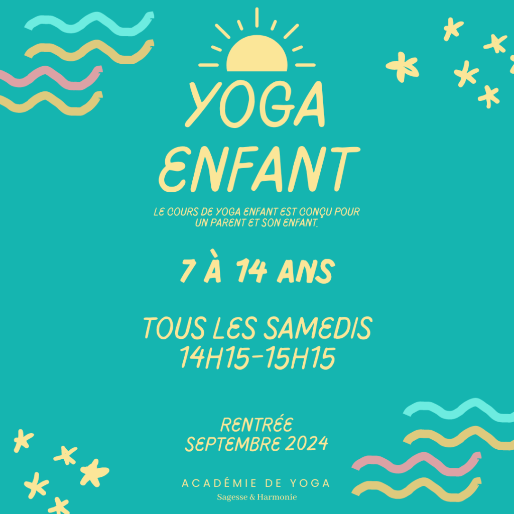 Planning Yoga Enfants famille Academie yoga Paris 15